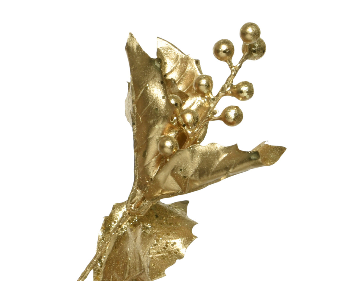 Gold holly spray