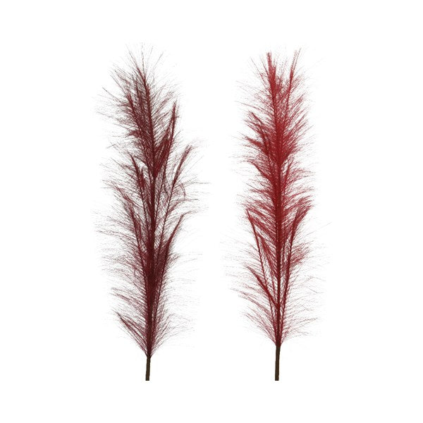 Red/burgundy faux pampas stem