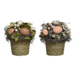 Easter nest in little basket