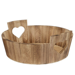 Wooden heart handled trays