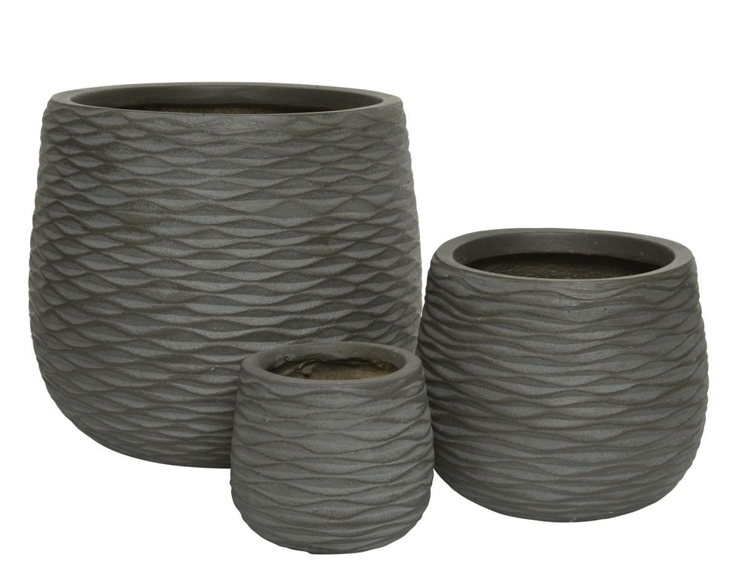 Cody round wave outdoor planters