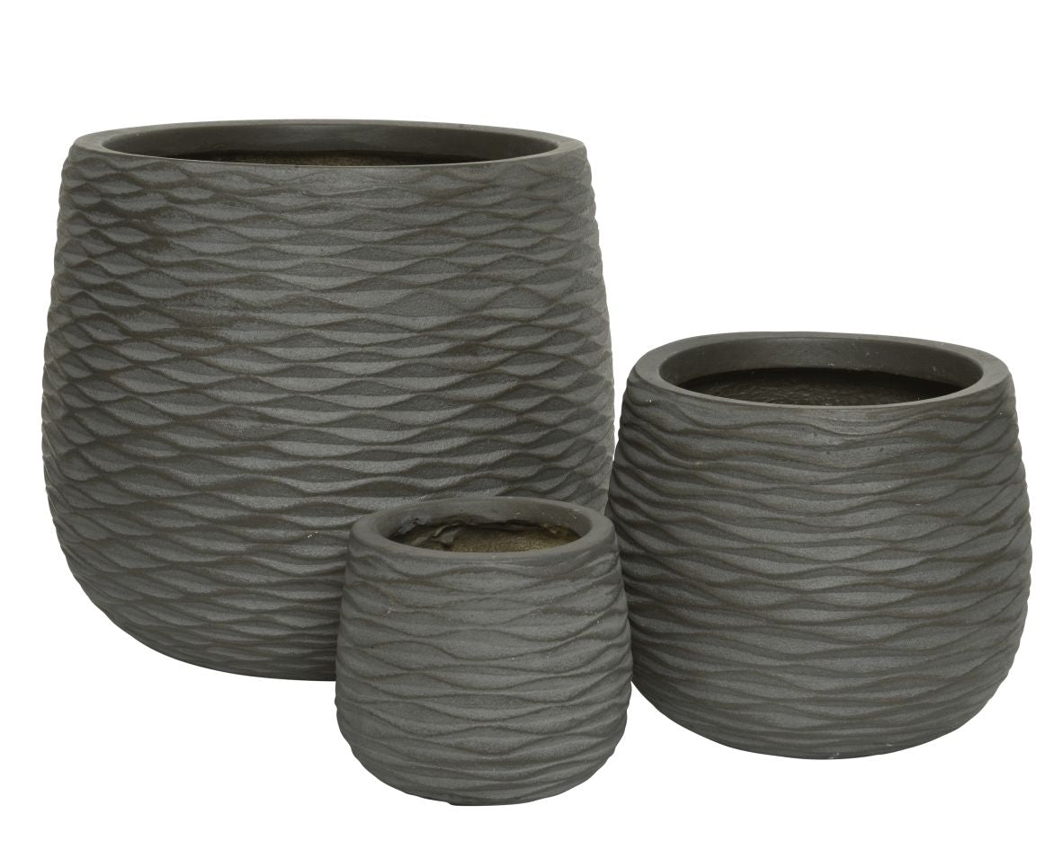 Cody round wave outdoor planters