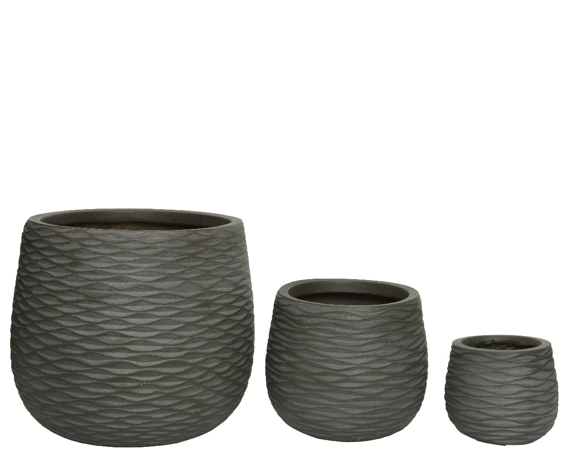 Cody round wave outdoor planters