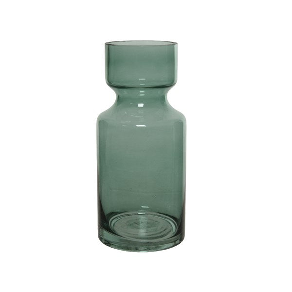 Green coloured glass vase
