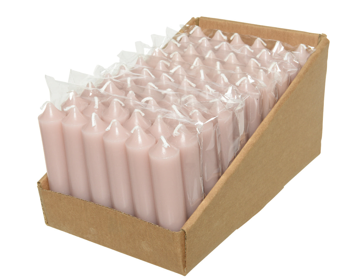 Short Baby pink dinner candles