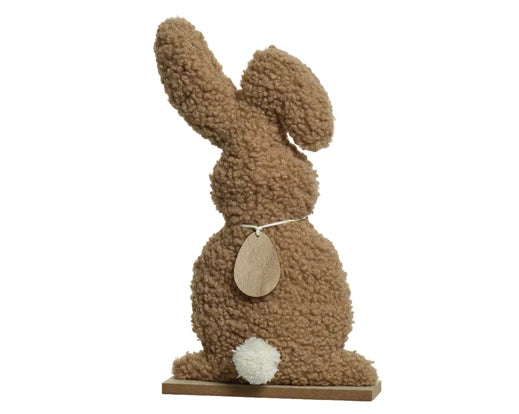 Fluffy Bunny standing decoration in light brown