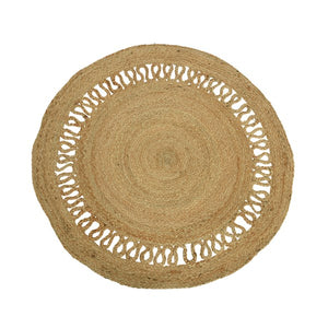 Jute round rug with inner detail