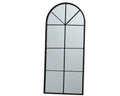 Outdoor small arched black window mirror