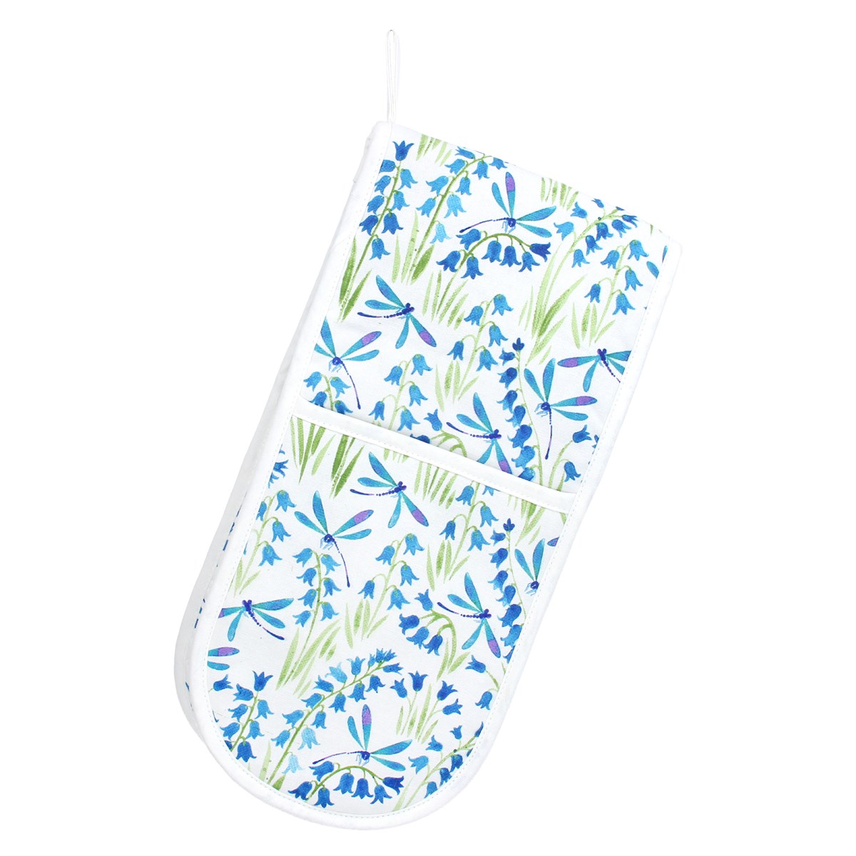 Bluebell/dragonfly fabric double oven glove
