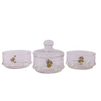 Floral print glass storage jars