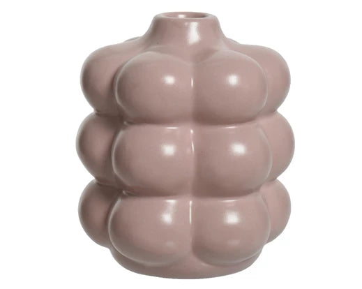Pink bubble style candle holder