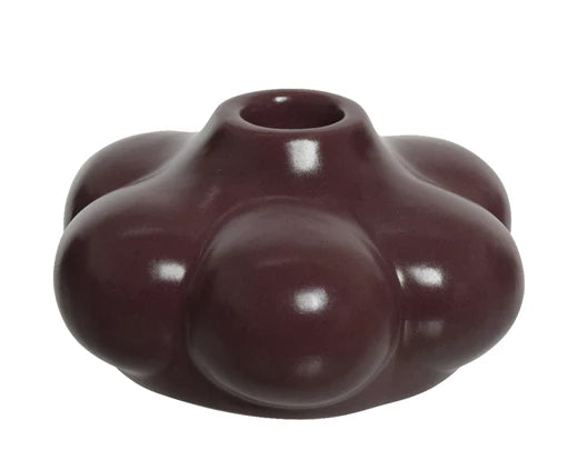 Aubergine bubble style candle holder