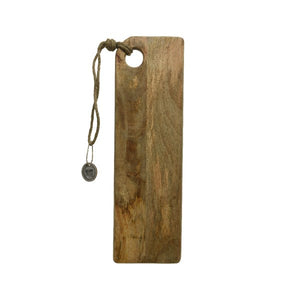 Long mangowood chopping board with jute cord