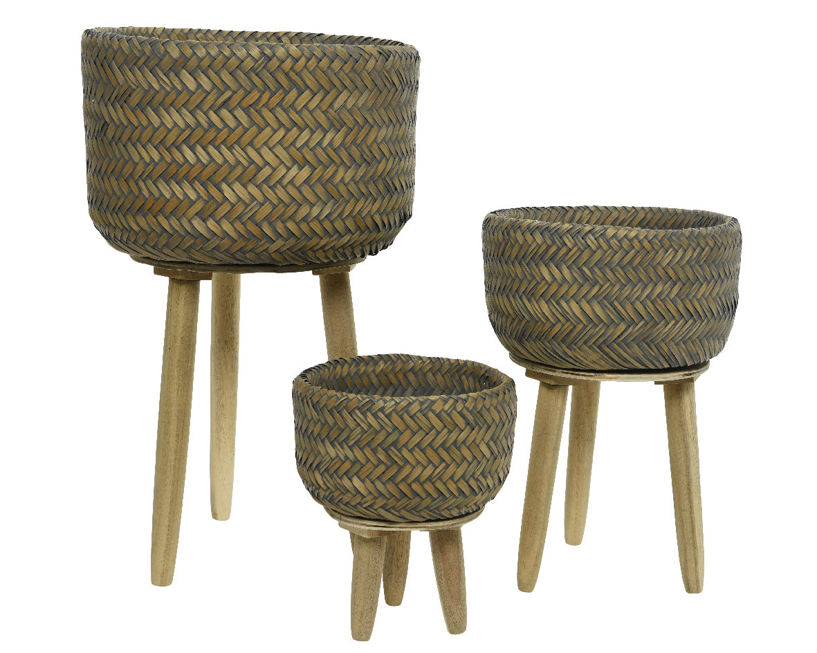 Basket bamboo planter Pots & Planters Osborne & Co.