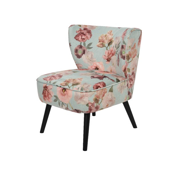 Floral print lounge chair