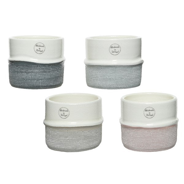 Portuguese rustic mesh print plant pot