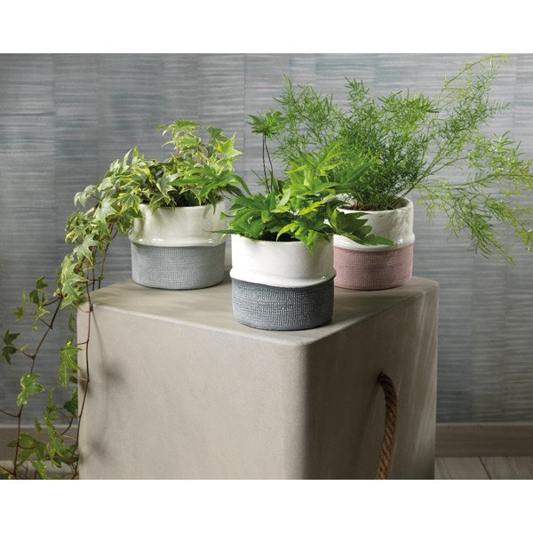 Portuguese rustic mesh print plant pot