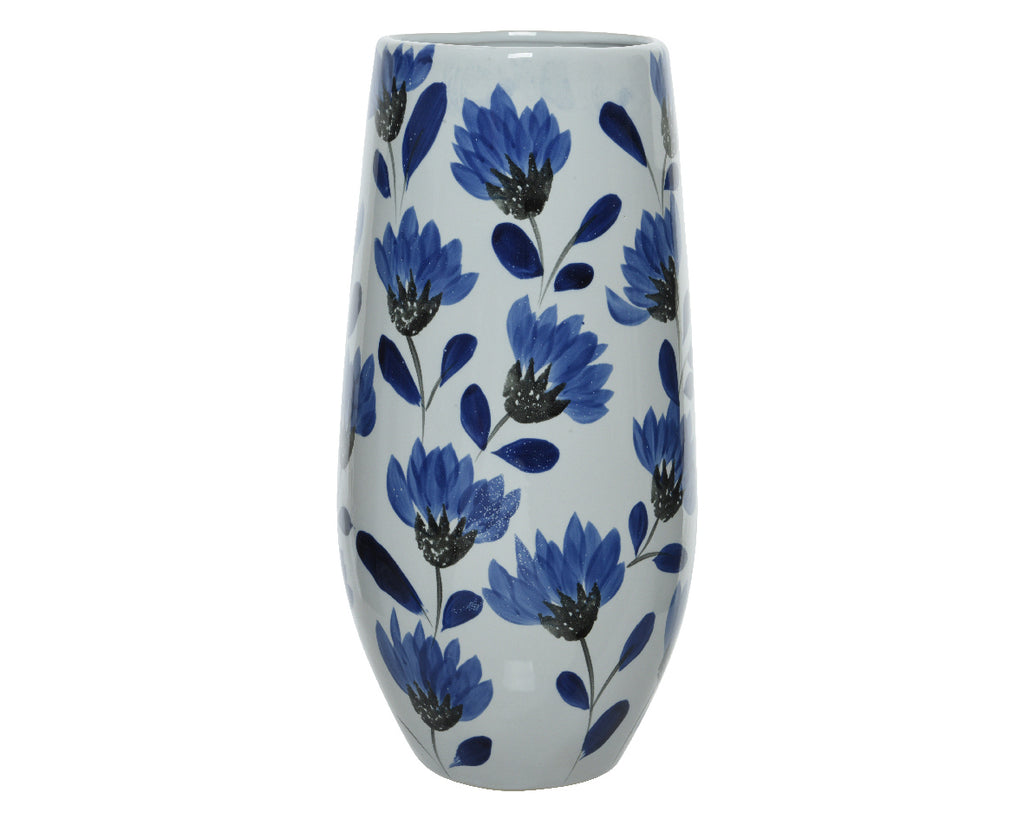 Hand-painted tall flower vase