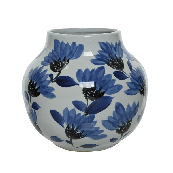 Hand-painted round flower vase