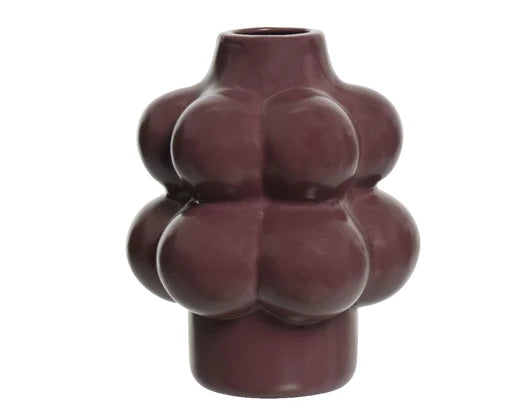 Aubergine porcelain bubble vase