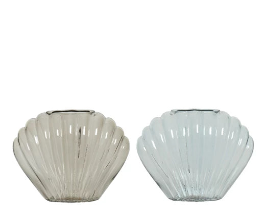 Shell vase in coloured glass-large