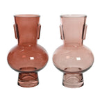Small coloured glass vase with round base