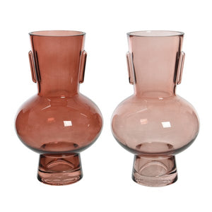 Small coloured glass vase with round base
