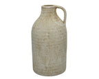 Tall cream/grey terracotta handled vase