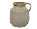 Short cream terracotta handled vase
