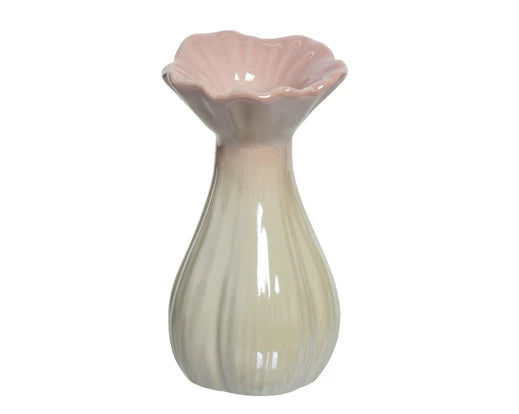 White/pink porcelain vase