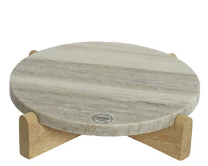 Mangowood serving tray with marble top