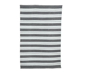 Monochrome striped outdoor rugs