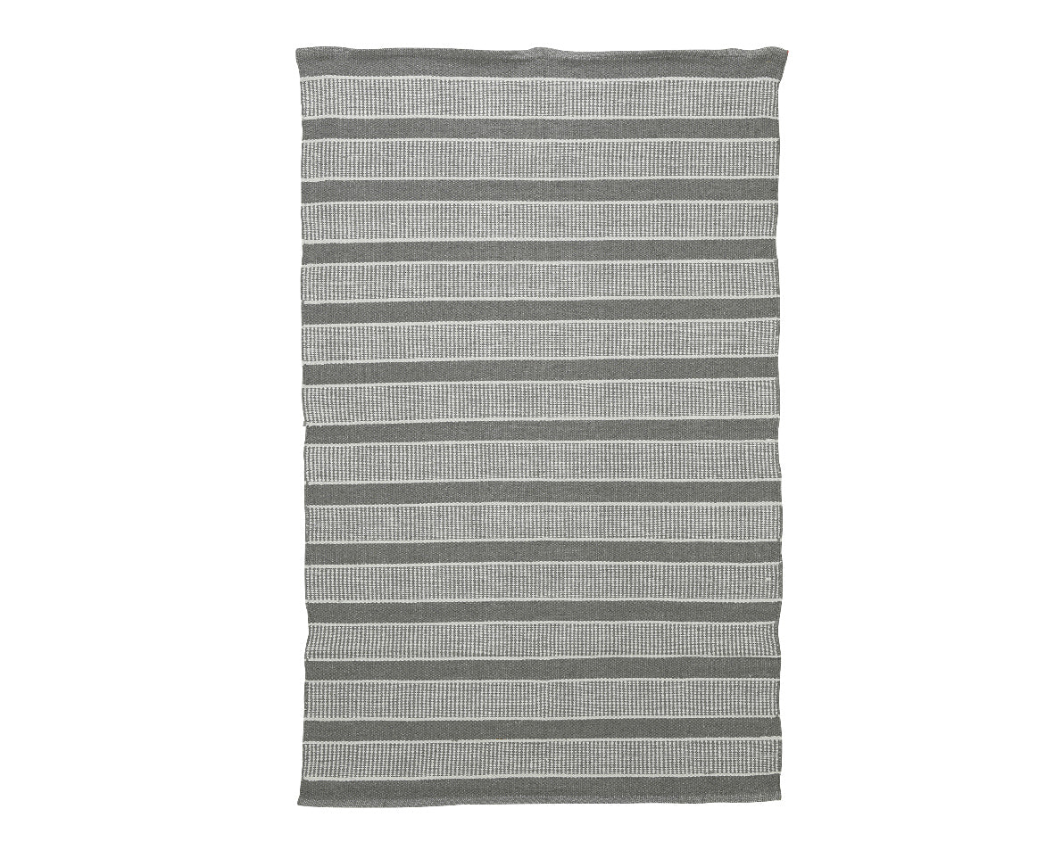 Monochrome striped outdoor rugs