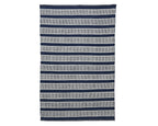 Monochrome striped outdoor rugs
