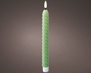 LED green twist dinner candle