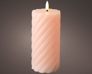 LED wick flame baby pink candle (17.5cmH)