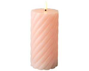 LED wick flame baby pink candle (17.5cmH)