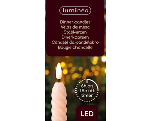 LED pink dinner candle