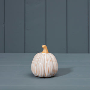 Cream ceramic glazed pumpkin