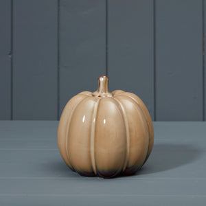 Medium putty coloured glazed pumpkin