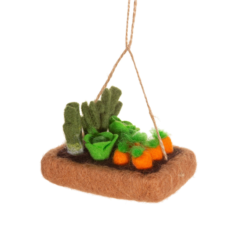 Felt Allotment of vegetables hanging decoration