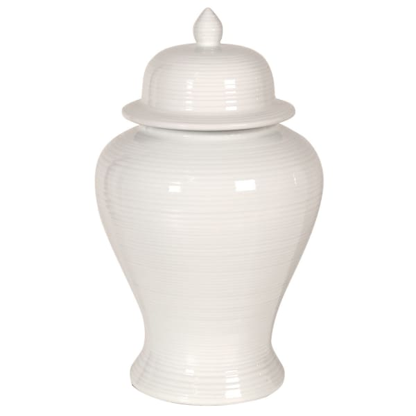 Glossy white temple jar