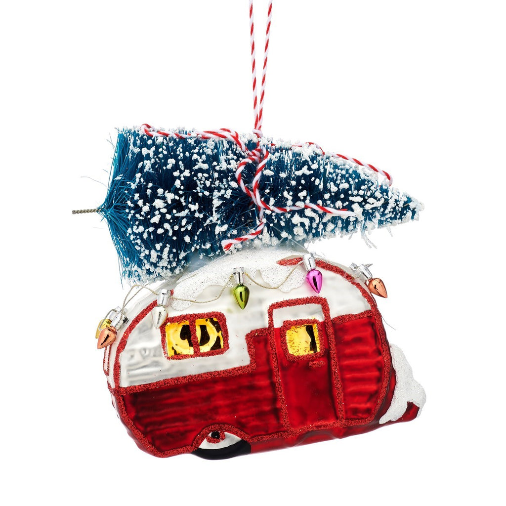 Red caravan decoration