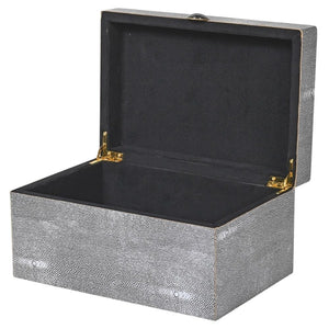 Small grey faux leather box
