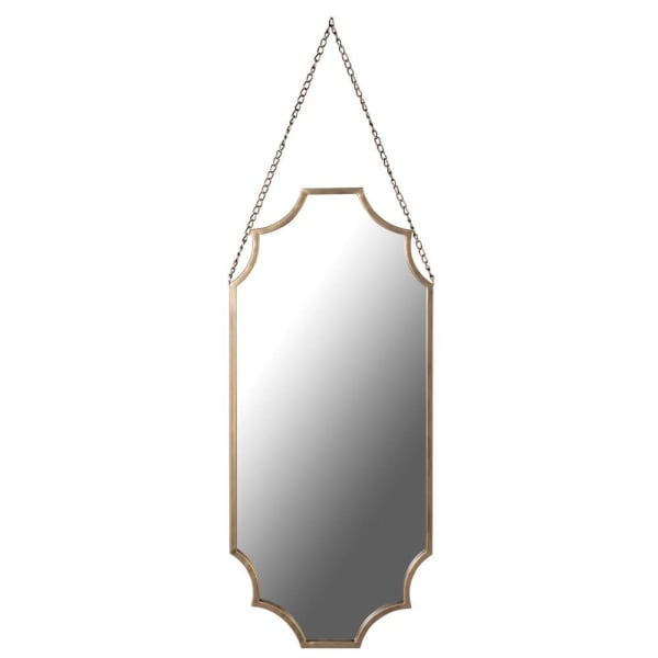 Matt gold shaped wall mirror
