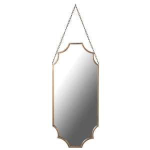 Matt gold shaped wall mirror