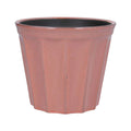 Pink ribbed ceramic pot cover (large)