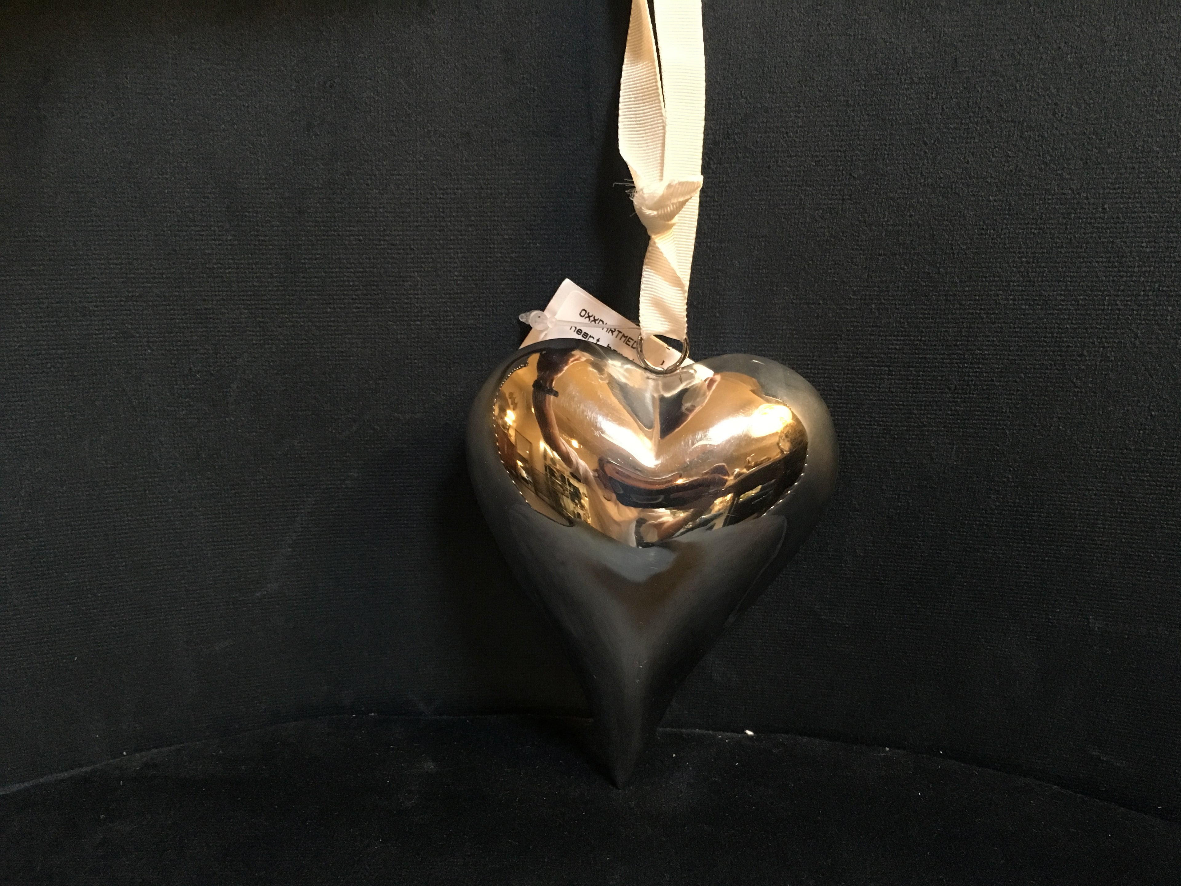 Medium silver hanging heart