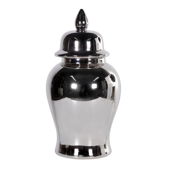 small silver temple jar
