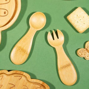 Children's bamboo spoon and fork